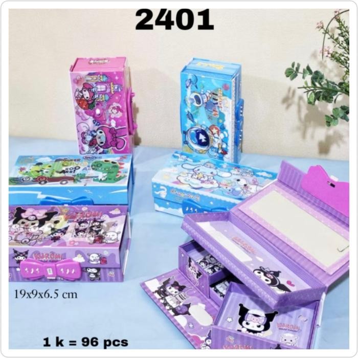 

BEST- [Kuyamol] Tempat Pensil Cute Tempat pensil kode password 3 susun / Kotak pensil kode 3 tingkat - BTS