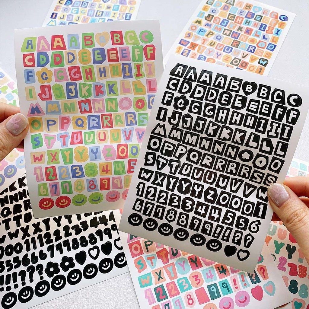 

5/10pcs Colorful Alphabet Number Sticker Waterproof DIY Hand Account Scrapbook Phone Decoration Letter Stickers