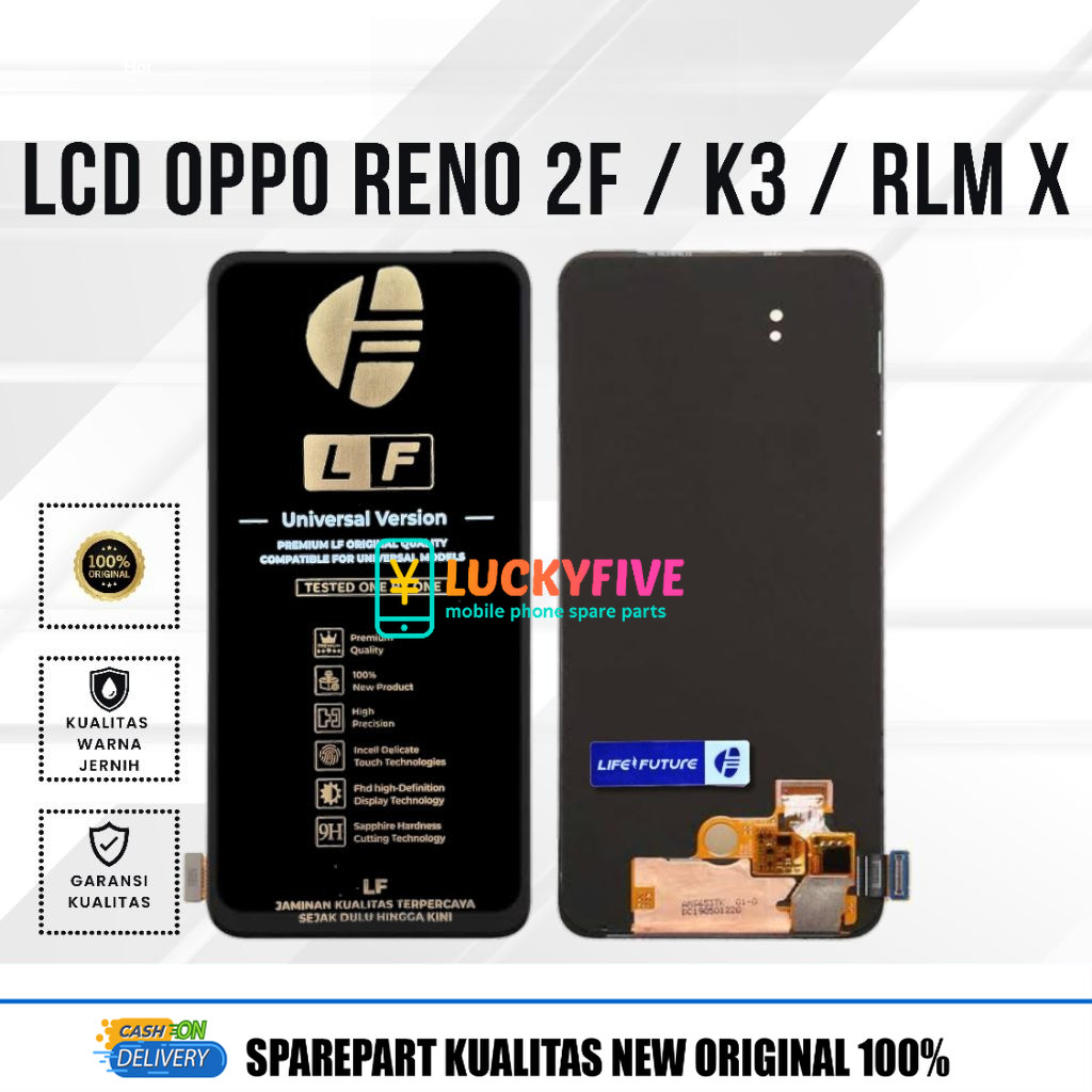 LCD ORI Oppo Reno 2F / K3 / Reno 2Z / Realme X Support Fingerprint Fullset Touchscreen