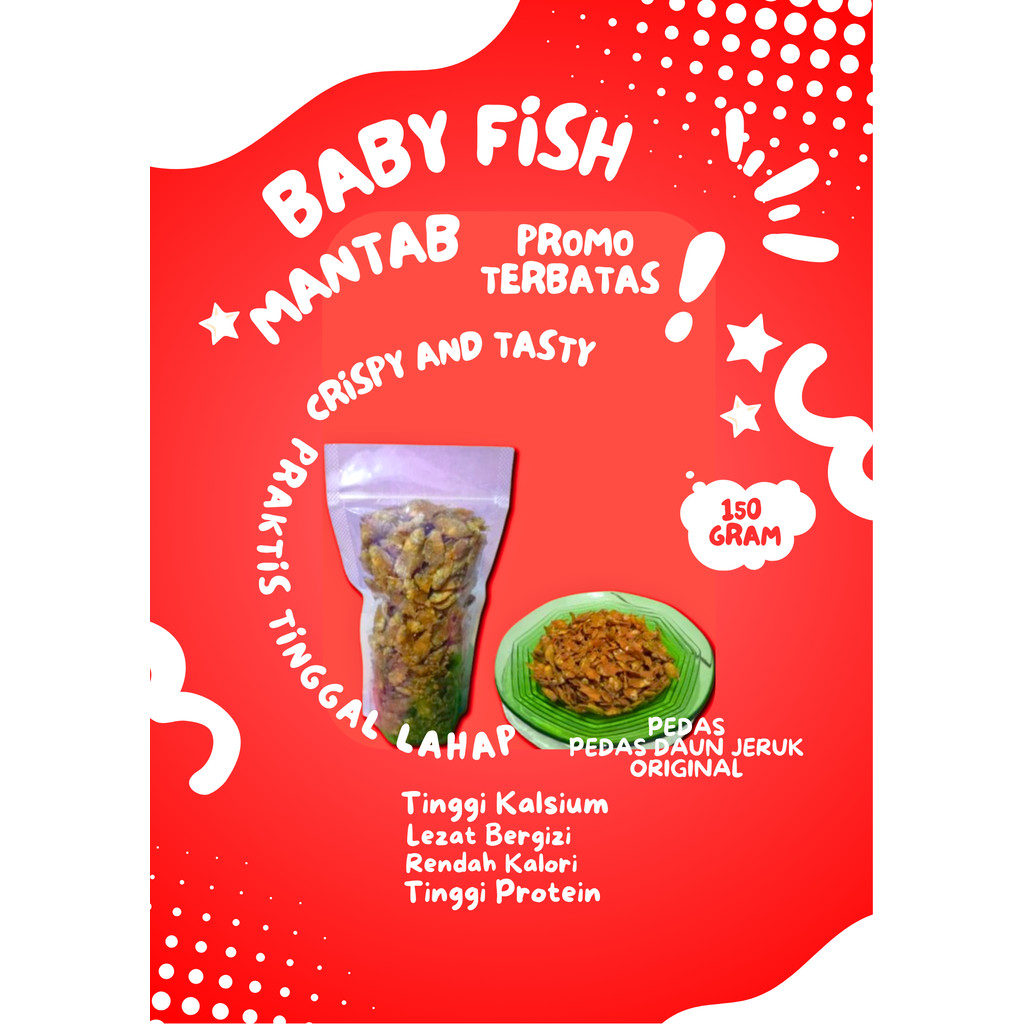 

babyfish pepetek Gurih Dan renyah 150 Gram Ga ada Lawan Ikan Babyfish Tasty Crispy Varian Rasa Pedas daun jeruk Original Pedas
