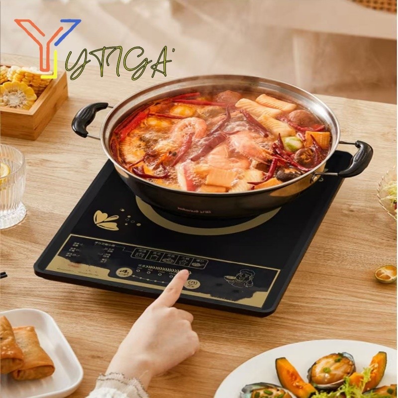 Kompor Listrik Induksi Low Watt 120-2200W Black Crystal Panel