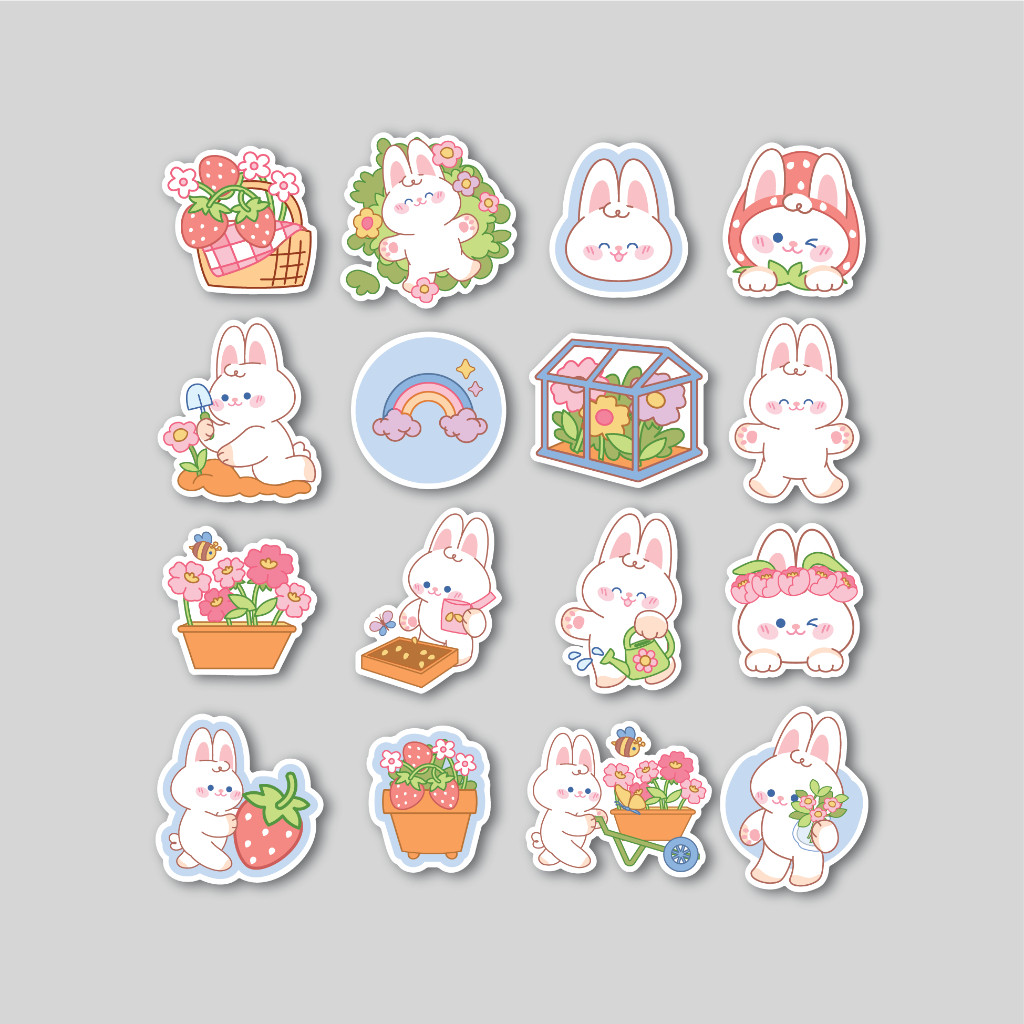 

Sticker Pack Bunny Gardener | Sticker Tumblr | Stiker Laptop Koper Helm