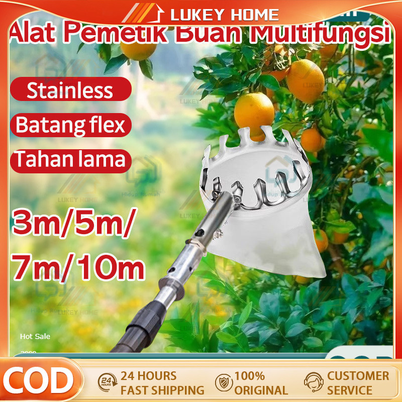 6 in1 6M Tongkat Panjang Untuk Petik Buah /metal fruit picker /galah pemetik buah 10 meter/tongkat p