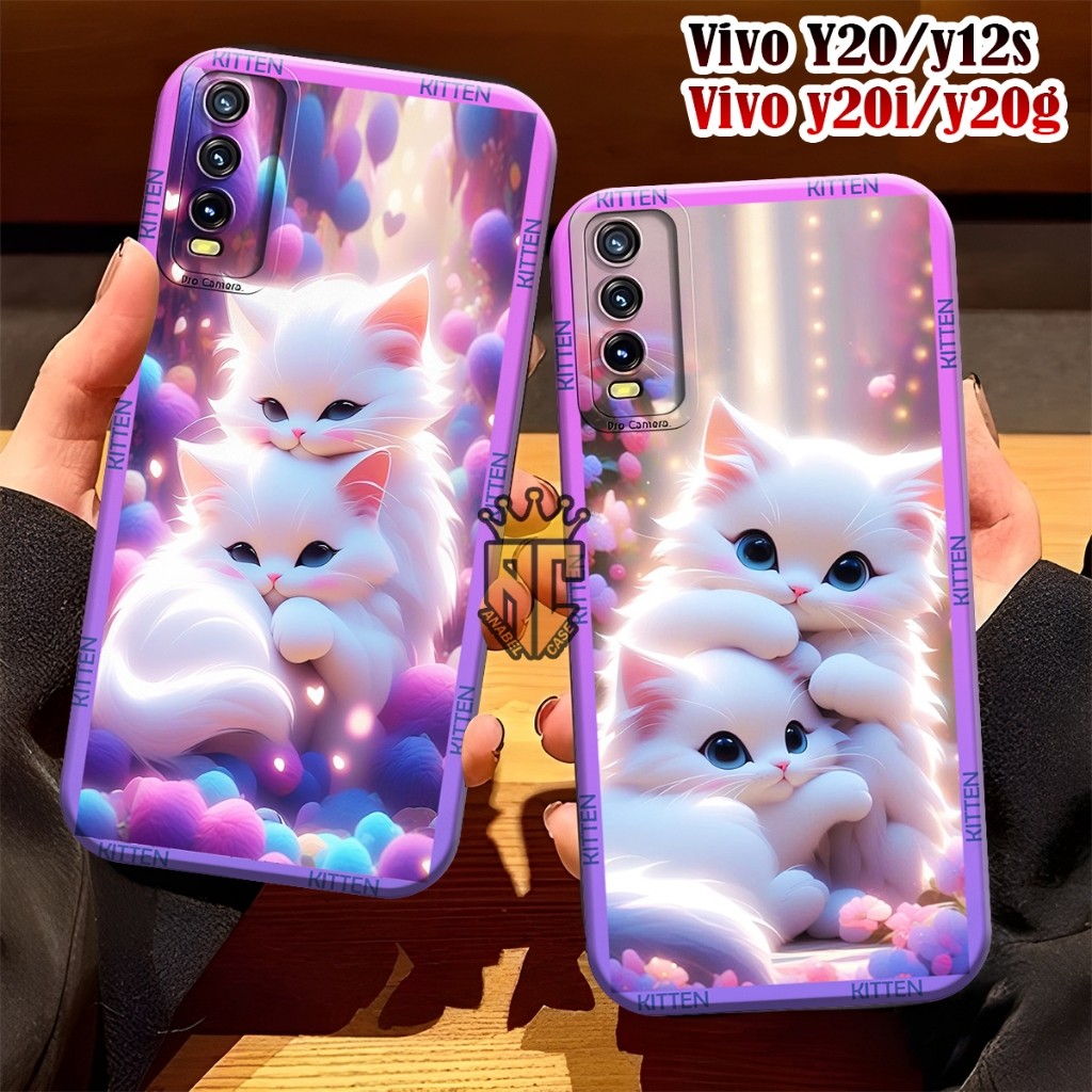 Softcase VIVO Y12S Y20 Y20S Y20A Y20SG Y20I Fashion Case Motif Kucing Cantik - Case Cantik - Case Vi