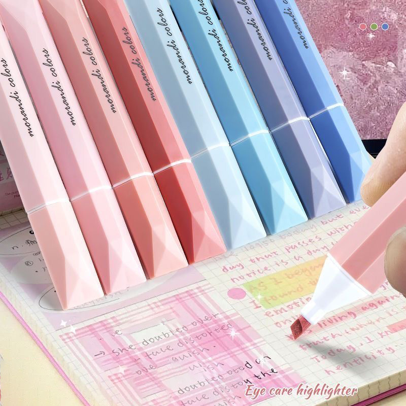 

Pen Highlighter Aesthetic / Spidol Warna Warni 1 Set Morandi / Stabilo Pastel Lucu Korea Pink School Stationary For Student Back To School Office Stationery