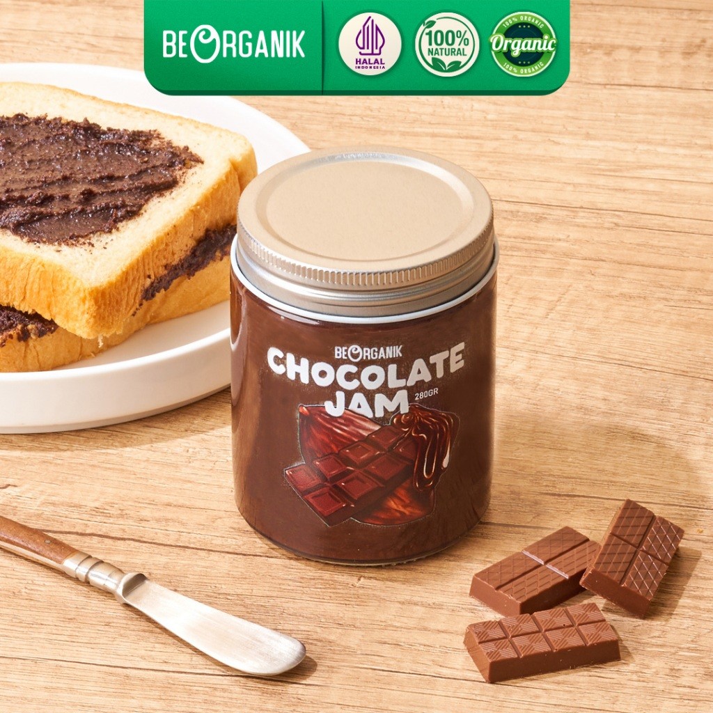 

Beorganik Chocolate Jam / Selai Coklat 280gr With Real COCOA NIBS, Vegan dan cocok untuk diet