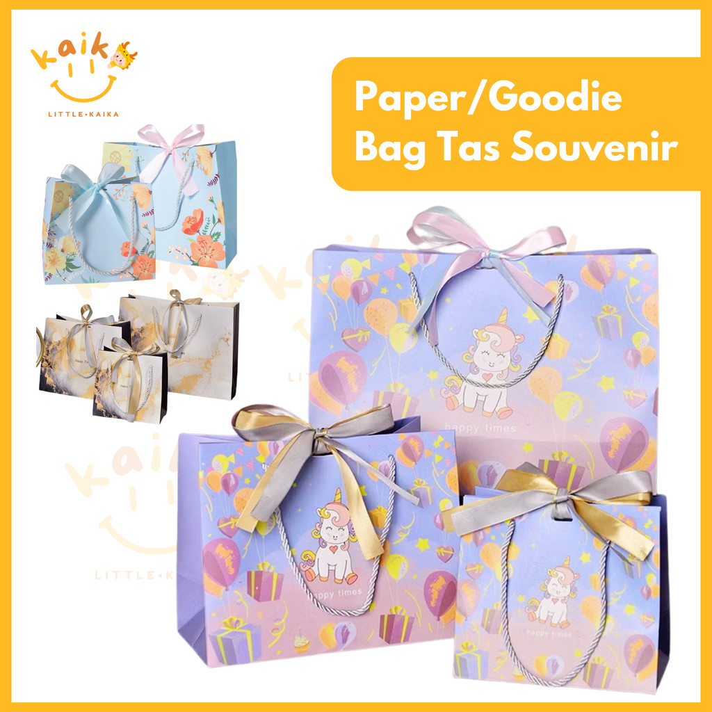 

LITTLE KAIKA | GB13 Paperbag Ukuran Besar Dengan Pita / Paper Bag Goodie bag-Tas Belanja Tas Jinjing Goodie Bag Hadiah Kado Souvenir Lucu Mewah Bahan Tebal
