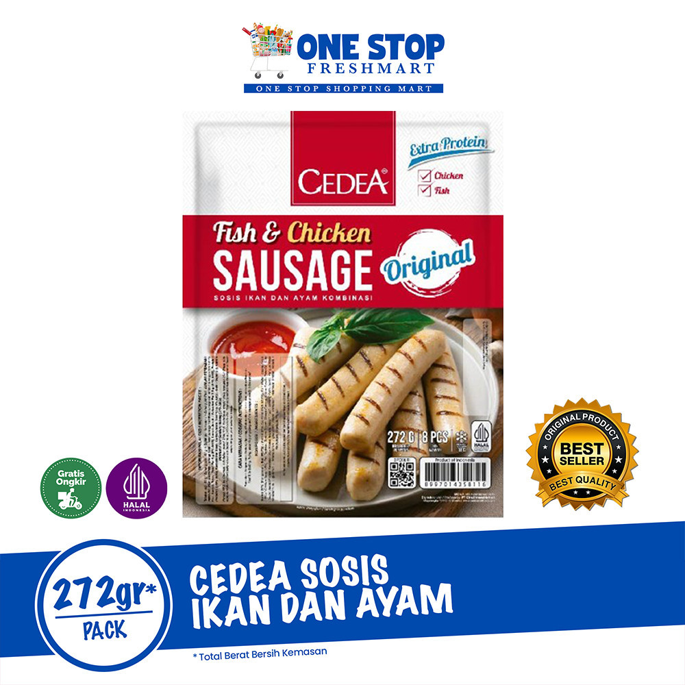 

CEDEA SOSIS IKAN DAN AYAM ISI 8 PCS / CEDEA FISH & CHICKEN SAUSAGE 272GR
