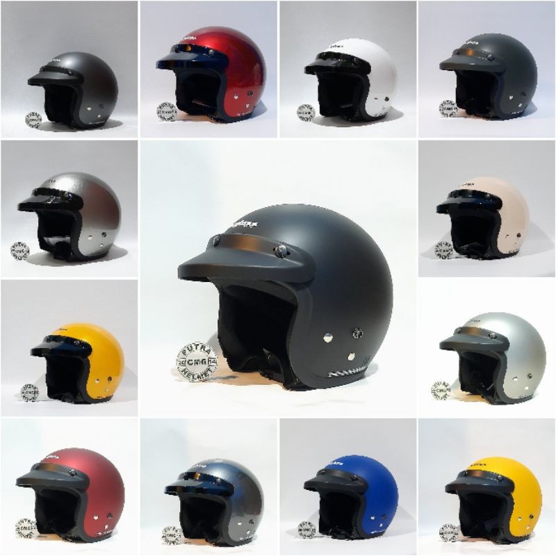 Helm Carglos Cargloss Original CFM Retro, Busa Dapat Dilepas & Dicuci, Warna Beragam