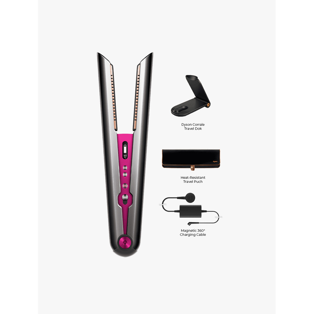 Dyson Corrale Hair Straightener HS07 (Nickel/Fuchsia) - Catokan Rambut