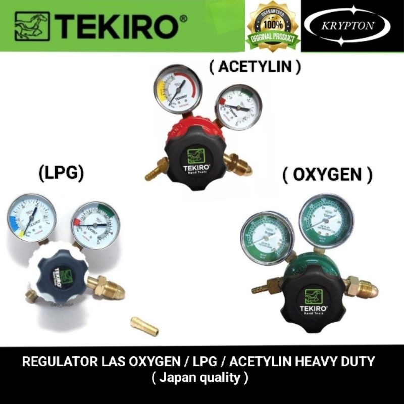tekiro regulator las OXYGEN / ACETYLIN / LPG HEAVY DUTY 100% BODY KUNINGAN JAMINAN ASLI ORIGINALRUST