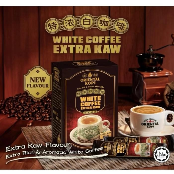 

ORIENTAL KOPI WHITE COFFEE MALAYSIA ALL VARIAN ( 1Box x 10S) Chocolate Hazelnut - Extra Kaw