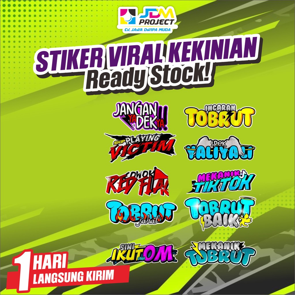 

JDM Project - STIKER PACK TOBRUT MEKANIK TOBRUT COWOK RED FLAG ISI 10 PCS