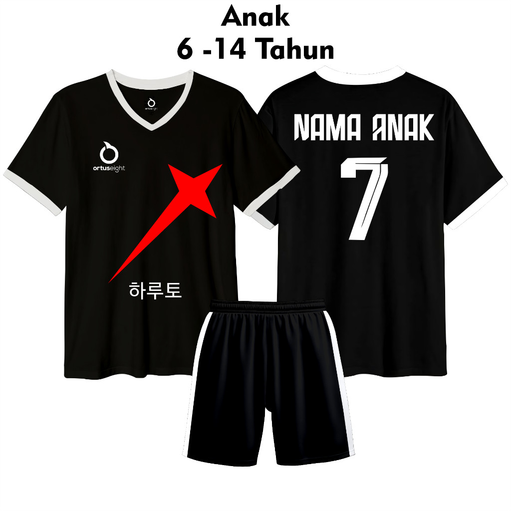 FREE SABLON Setelan Baju Voly Anak Custom Nama + Nomor Jersey Voli Anak Ortus