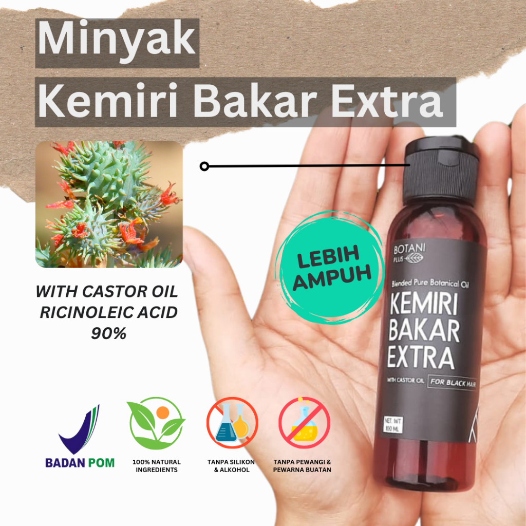 Hair Treatment Pemanjang Rambu Anak Ampuh Bergaransi BPOM | Minyak Kemiri Bakar EXTRA Castor Oil
