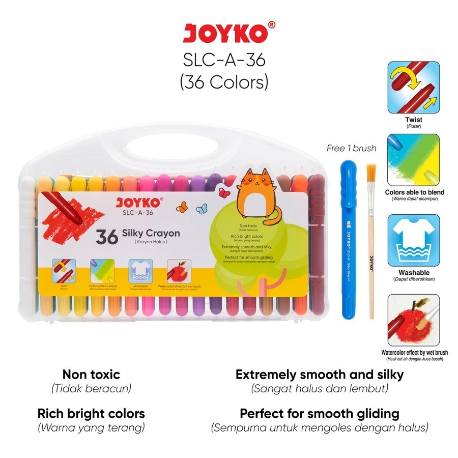 

Silky Crayon Krayon Halus Joyko SLC A Warna Colors - SLC-A-36Warna
