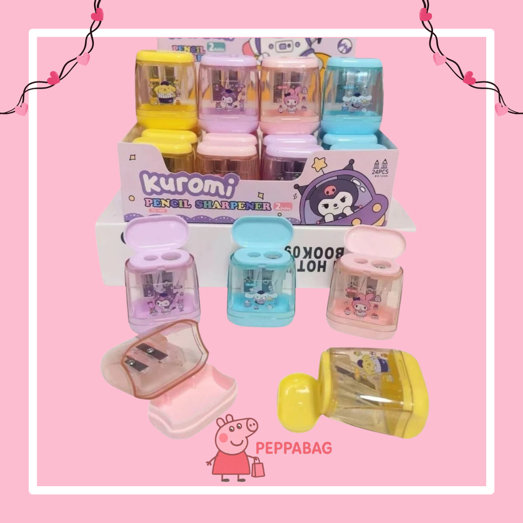

Rautan Pensil 2 Lobang / Peraut Pensil Karakter Sanrio Kuromi Melody Monroll - ES0461