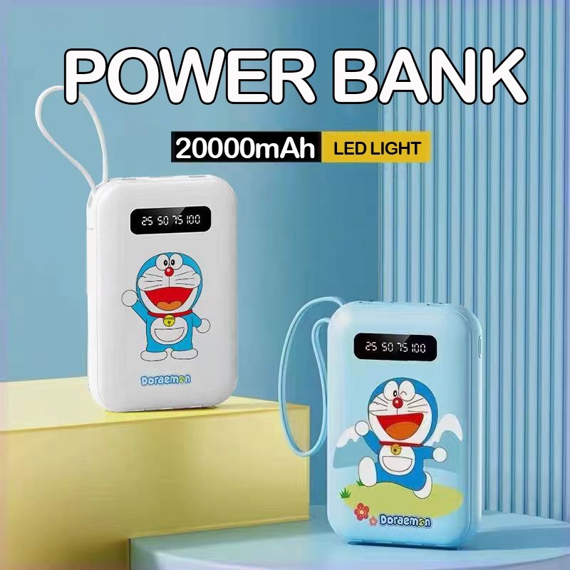Mini Portable Power Bank 20000 mAh Kompak Kapasitas Besar Pengisian Cepat Kartun Kapasitas Nyata USB
