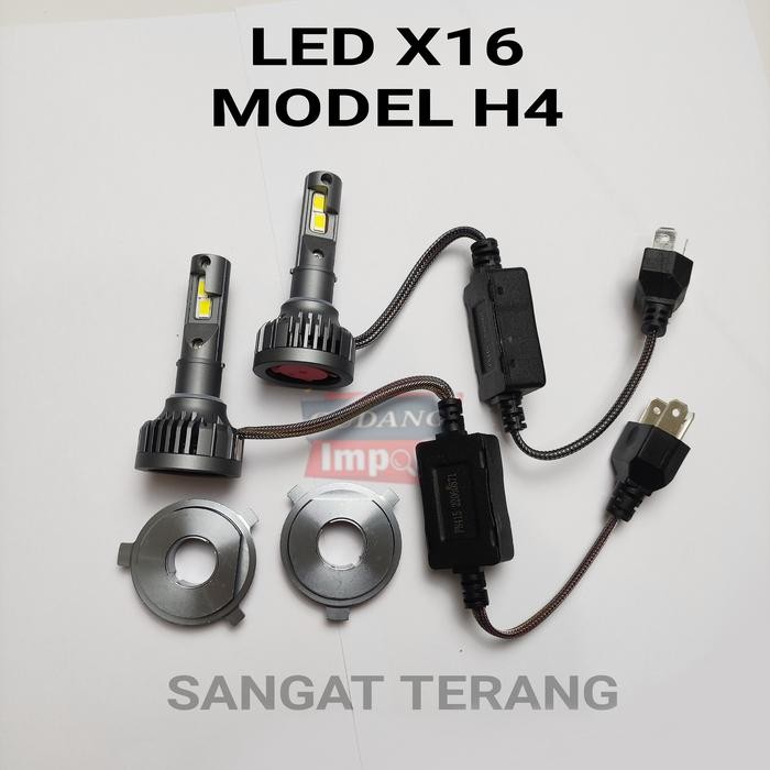 LAMPU LED MOBIL X16 H4 H11 H7 H1 H16 SUPER TERANG - H4