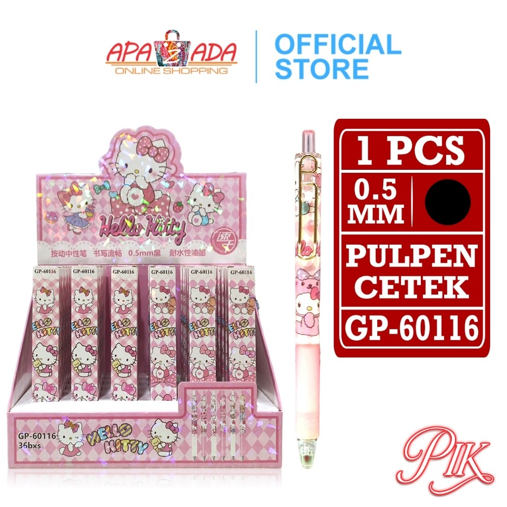 

Gel Pen / Pulpen Gel 0.5mm Satuan [1 Pcs] / Pena Cetek Blind Box Hello Kitty GP-60116