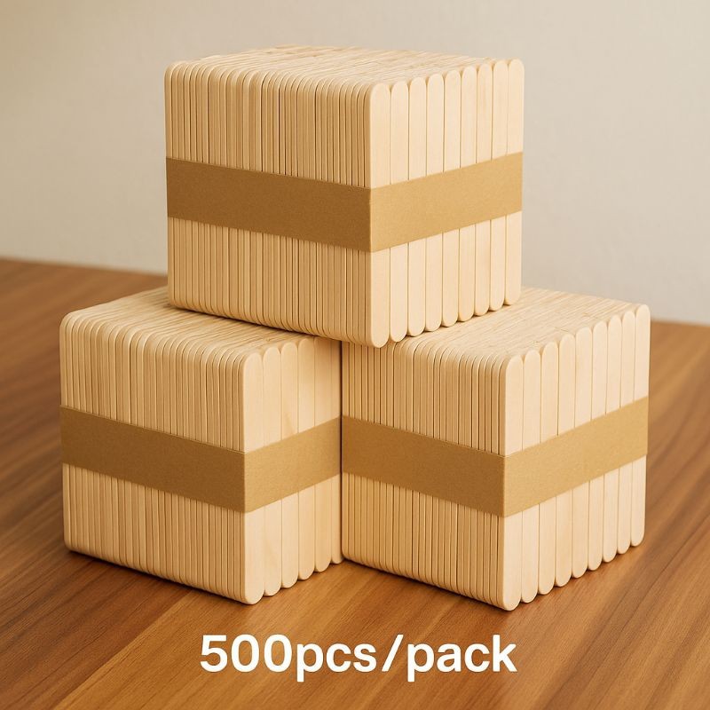 Stik Es Krim 1000 pcs 500 pcs Stick Ice Cream isi Kayu Kerajinan Tangan tebal warna warni premium