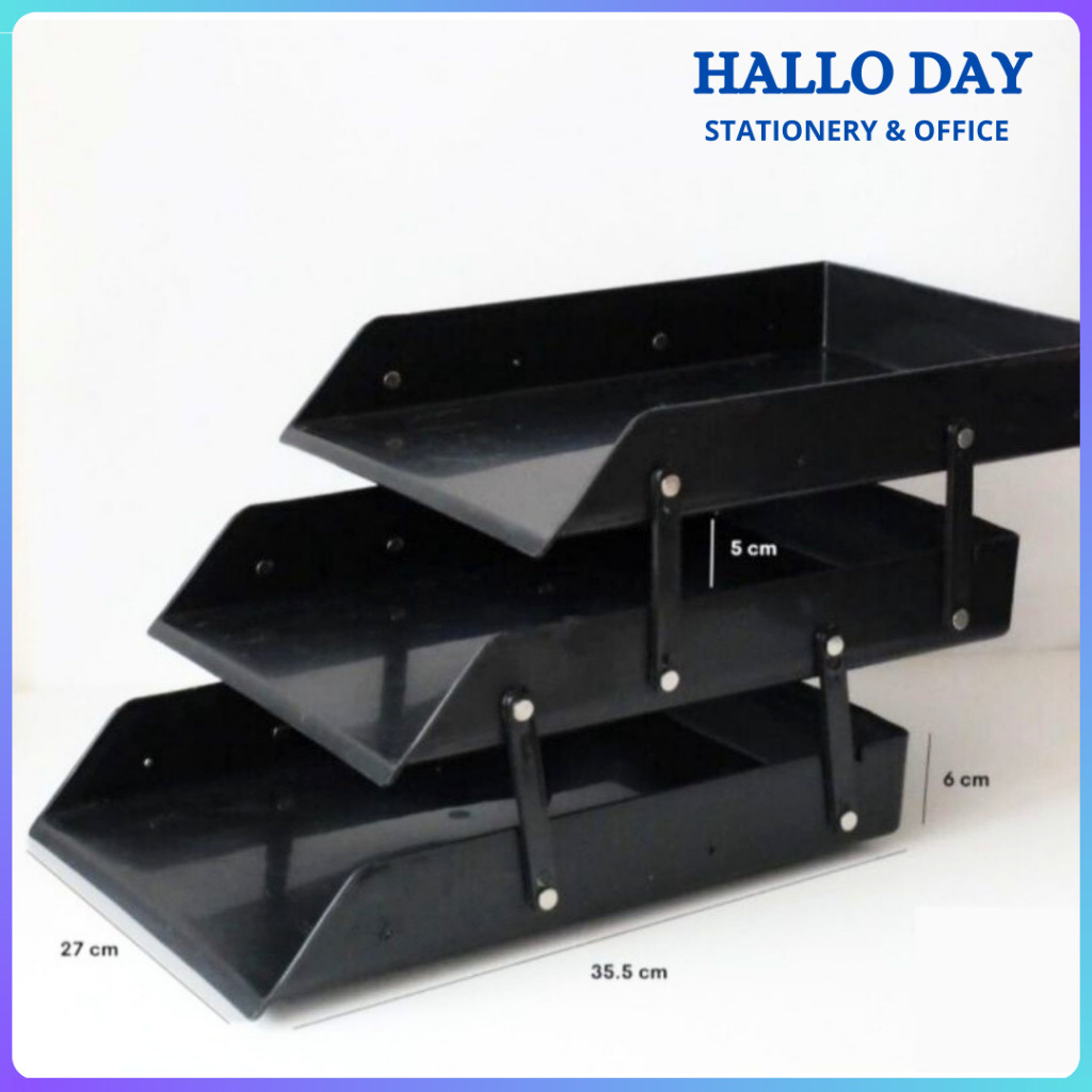 

HD Rak 3 Susun/Laci Dokumen/Rak Organizer/Rak Kertas Meja/Penyimpanan Dokumen/Elevatet Tray