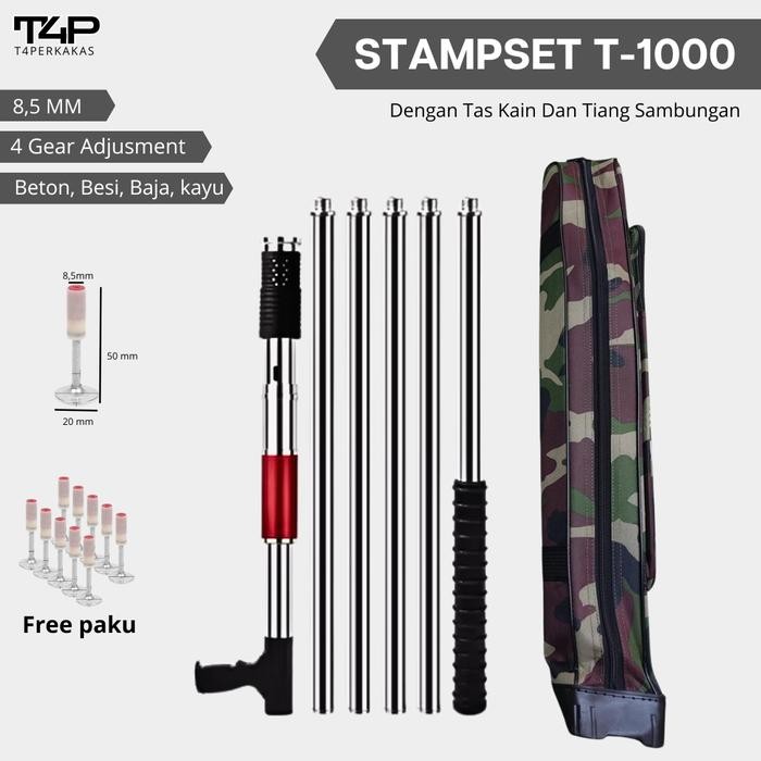 

Paku Beton Stampset T1000 SET Lengkap 3 meter paku besi - T1000 Koper