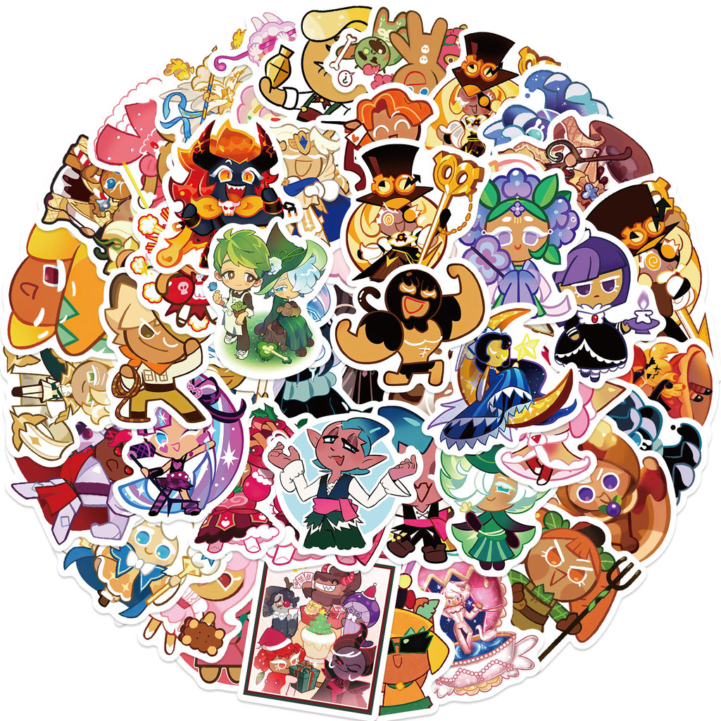 

50PCS Cookie Run Kingdom Graffiti Stickers Scrapbooking Collage Material Phone Cases Guitar Notebooks DIY Decorative