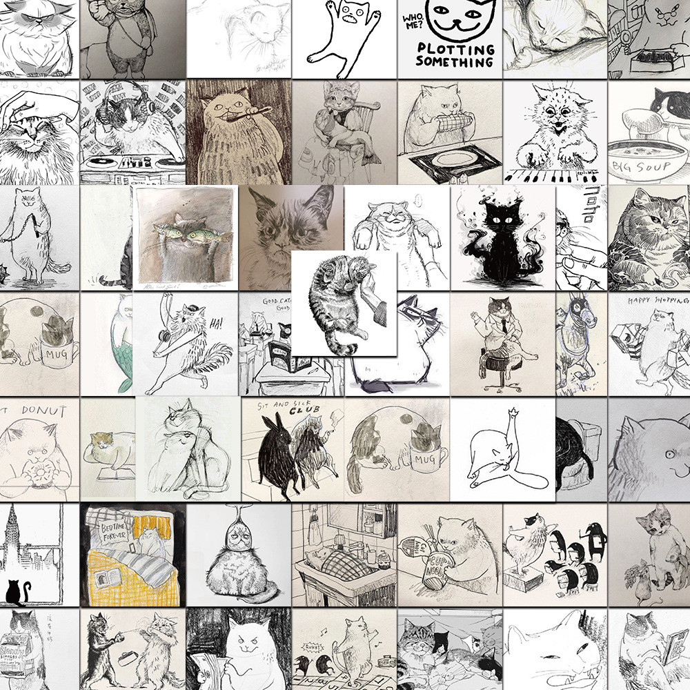 

62Pcs Funny Pixel Cat Stickers Cat Meme DIY Stickers Scrapbooking Phone Luggage Skateboard Waterproof Decals