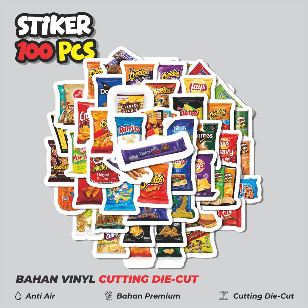 

Terbaru! 50 pcs Sticker American Snack Retro Sticker Dekorasi Lucu Kreatif untuk Notebook, Skateboard, HP