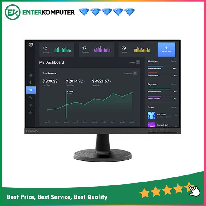Lenovo D24-40 23.8" FHD NearEdgeless Design / Monitor 24 InchCO