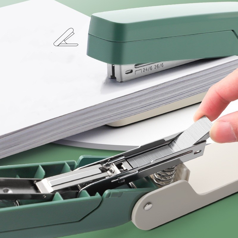 

Use 24/6 Staples Stapler Heavy Duty Effortless Heavy Duty Stapler 360 Degree Rotary Metal Long Stapler Bookbinding Supplies