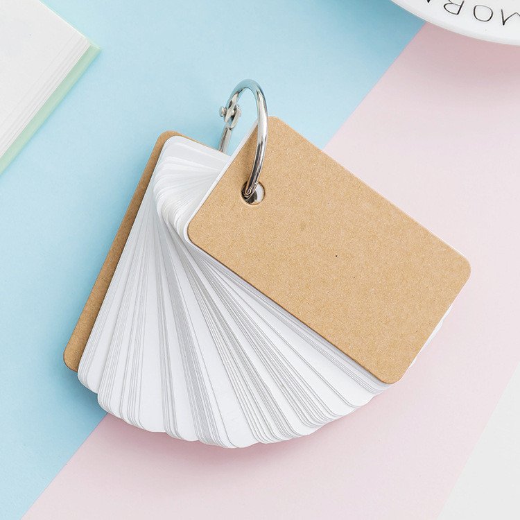 

1 Piece Wholesale Minimalist Black Cardboard Cover Word Book, Kraft Paper Iron Ring Book, Loose Leaf Memory Card