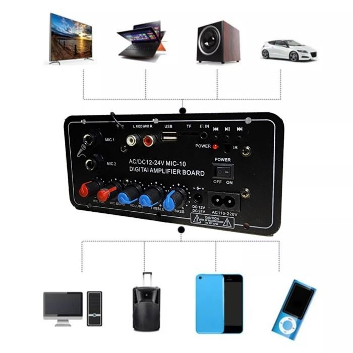 Amplifier Board Audio Bluetooth USB Radio TF Subwoofer KaraokE power 6-12 inch speaker