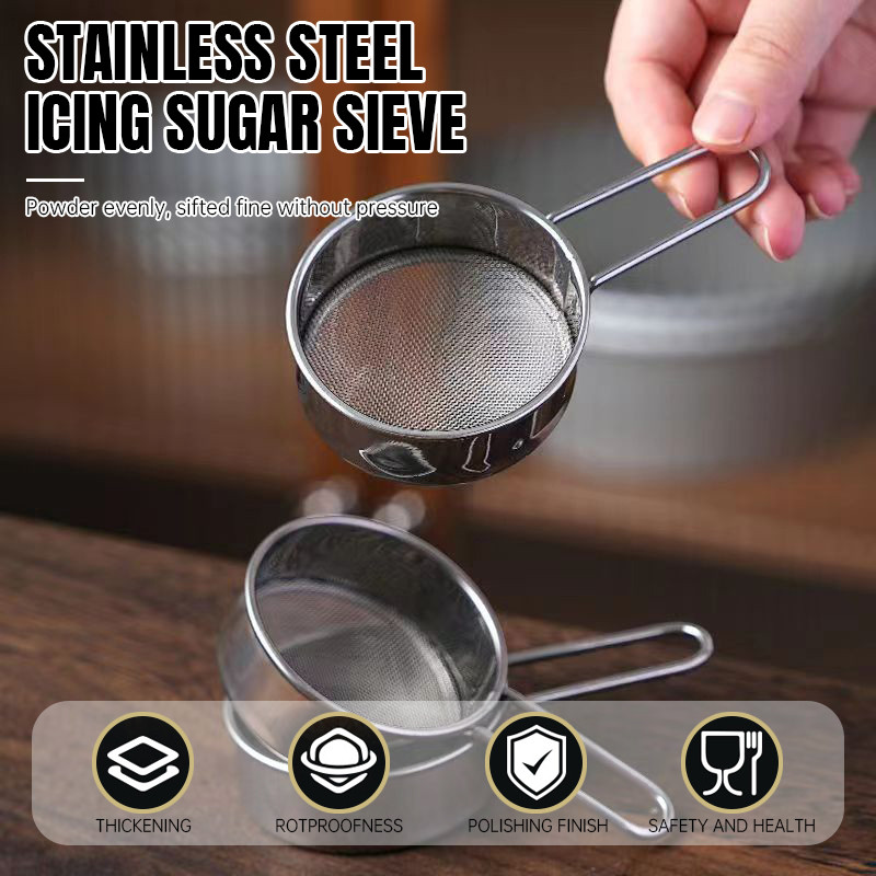 Mini Sugar Powder Sieve Cocoa Powder Matcha Powder Sieve Filter Household Flour Sieve