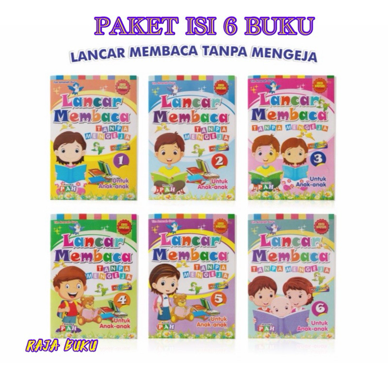 

Paket Isi 6 Pcs Buku Anak Lancar Membaca Tanpa Mengeja Jilid 1 Sampai 6 Full Color