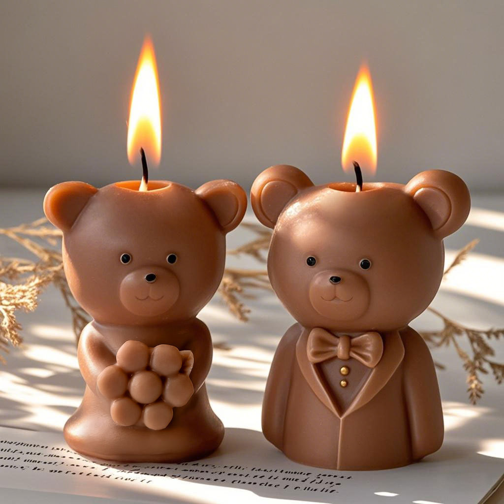 

3D Cute Cartoon Bear Silicone Candle Mold DIY Home Decoration Silicone Mold For Resin Teddy Bear Candle Mold