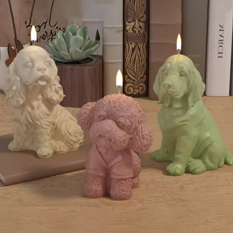 

DIY Dog Candle Silicone Mold Cute 3D Animal Aromatherapy Candle Resin Mold Making Cute Gift Table Decorations