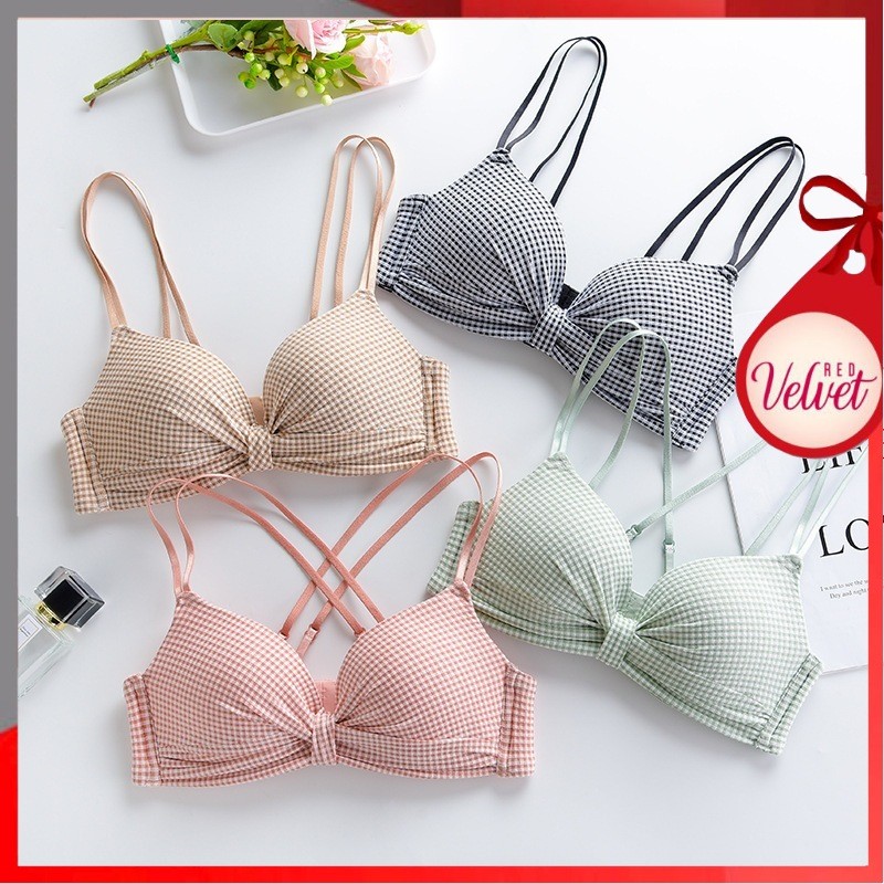 BIG PROMO HOT SALE RV BRA PUSH UP BH SEXY PAKAIN DALAM WANITA JEPANG SEKSI MODEL GRID KOTAK 1050