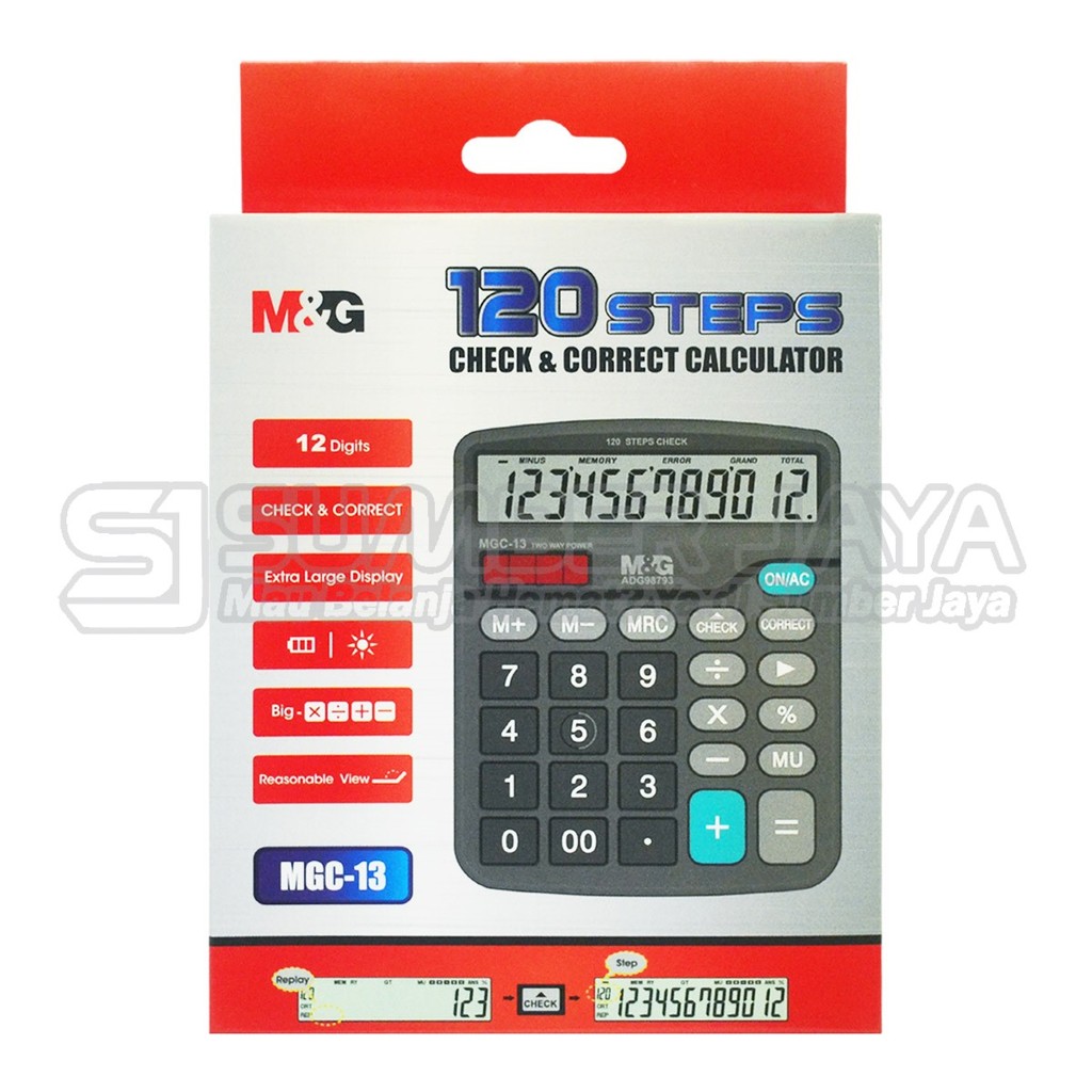 

Kalkulator Step Check 120 Calculator 12 Digit MGC-13 M&G ADG98793