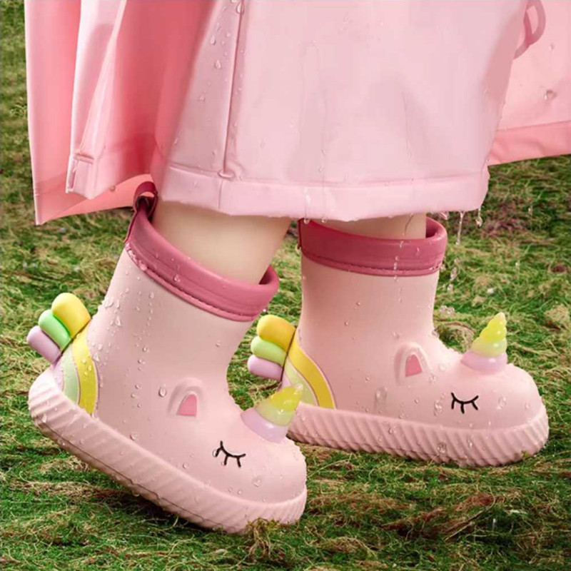 Cheerful Mario Sepatu Boot Hujan Unicorn Anak Perempuan Fashion Epatu Air Eva Anak Cewek Cocok untuk
