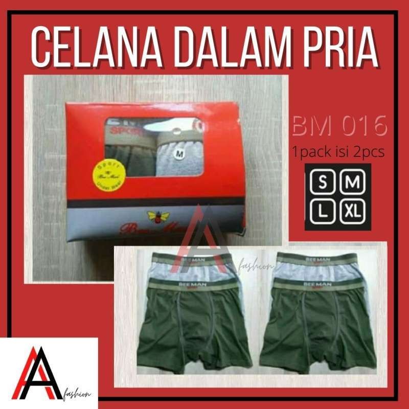 Celana Dalam Underwear Boxer CD Pria Dewasa Bee Man isi 2pcs BM016