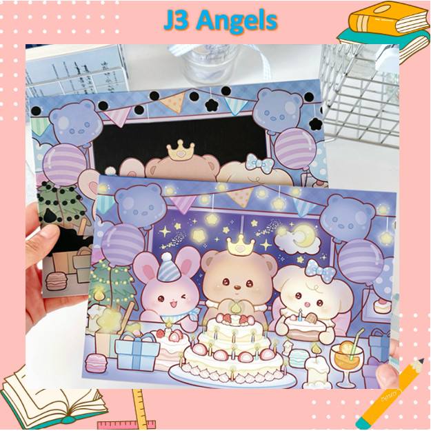 

J3 - Burning card Cute pet bear - Gift card terbakar - Kartu ulang tahun