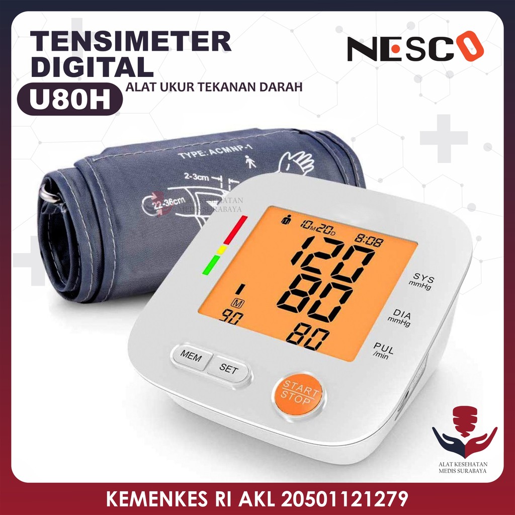 Tensimeter U80H Tensi Digital Alat Ukur Darah Diagnosa Jantung Nesco