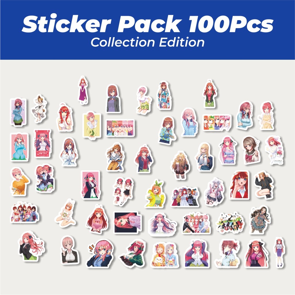 

Hot Stiker AnimeThe Quintessential Quintupletsl (Gotōbun no Hanayome) Lucu Anti Air Stikers Berperekat Waterproof Sticker Decal Buat Motor Helm Buku Journal Koper Casing HP Laptop Botol Minum