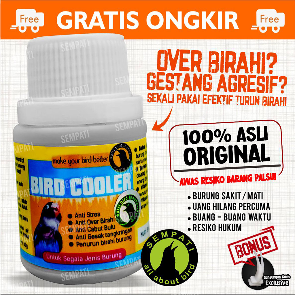 SEMPATI Bird Cooler Obat Turun Penurun Birahi Burung Murai Kacer Kenari Lovebird Cucak Obat Burung A