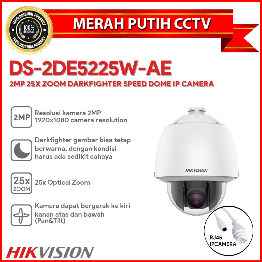 HIKVISION DS-2DE5225W-AE 2MP 25X ZOOM DARKFIGHTER SPEED DOME IP CAMERA