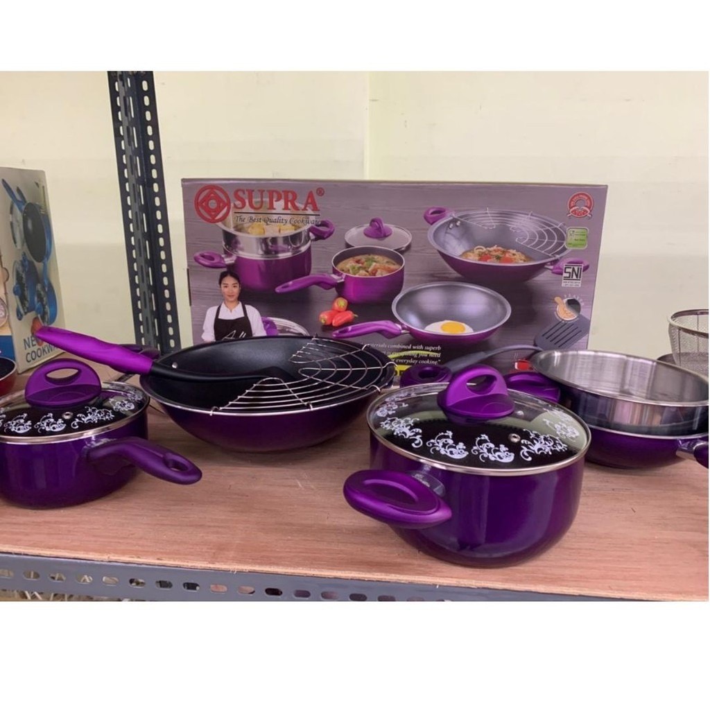 [DK] SUPRA 9 PC PANCI COOKWARE SET ROSEMARY  TEFLON SET RENATA