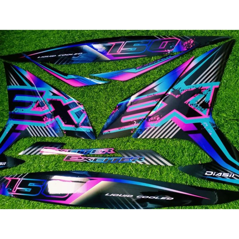 Striping Jupiter MX king 150 Custom Y15ZR Glossy Hitam