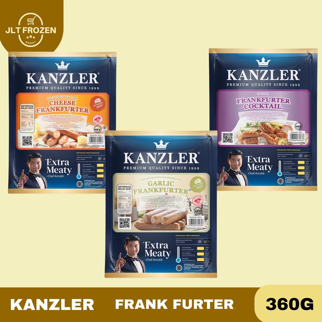 

KANZLER FRANKFURTER COCKTAIL 500GR / GARLIC 300GR / CHEESE 360GR